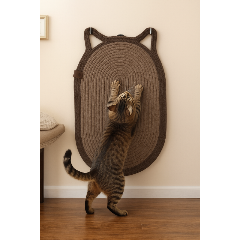 CiciHome - Kulaklı Dekoratif Kedi Tırmalama Paspası