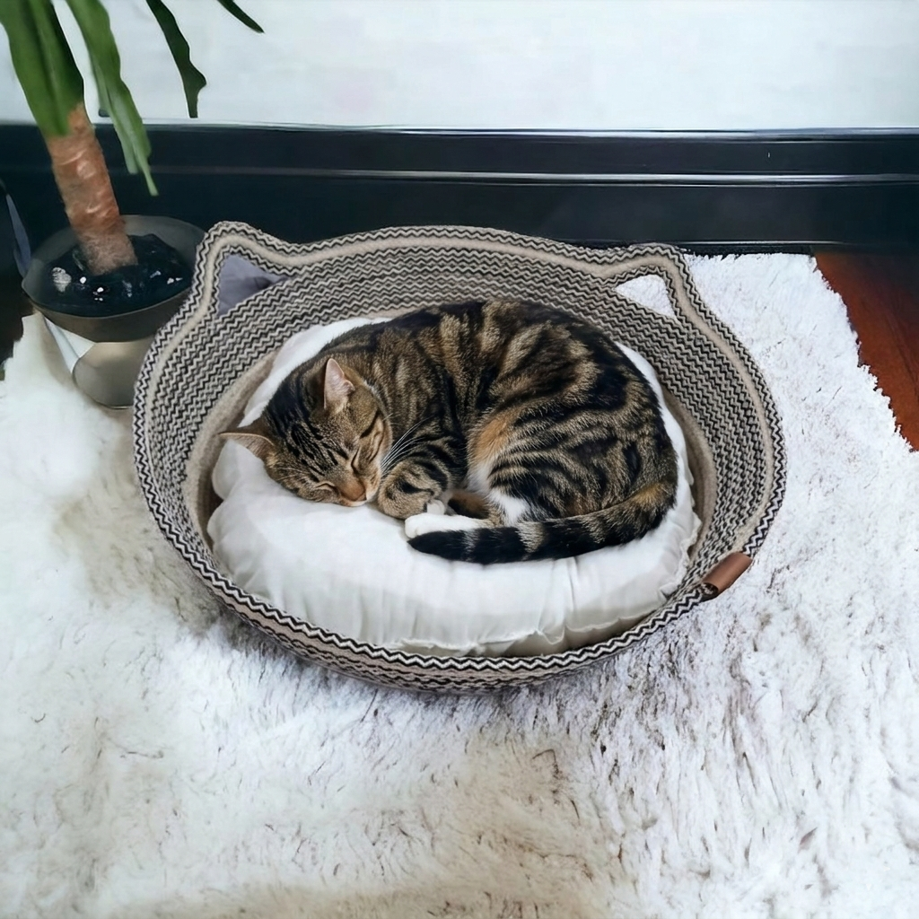 CiciHome - Dekoratif Elyaf Kedi Yatağı
